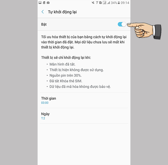 Kích hoạt tính năng